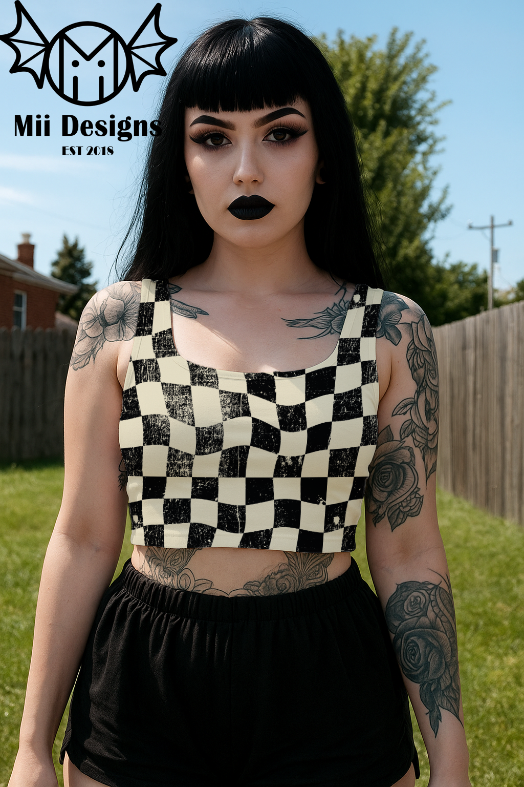 Fitted Crop Tank (Adult) - Market Night