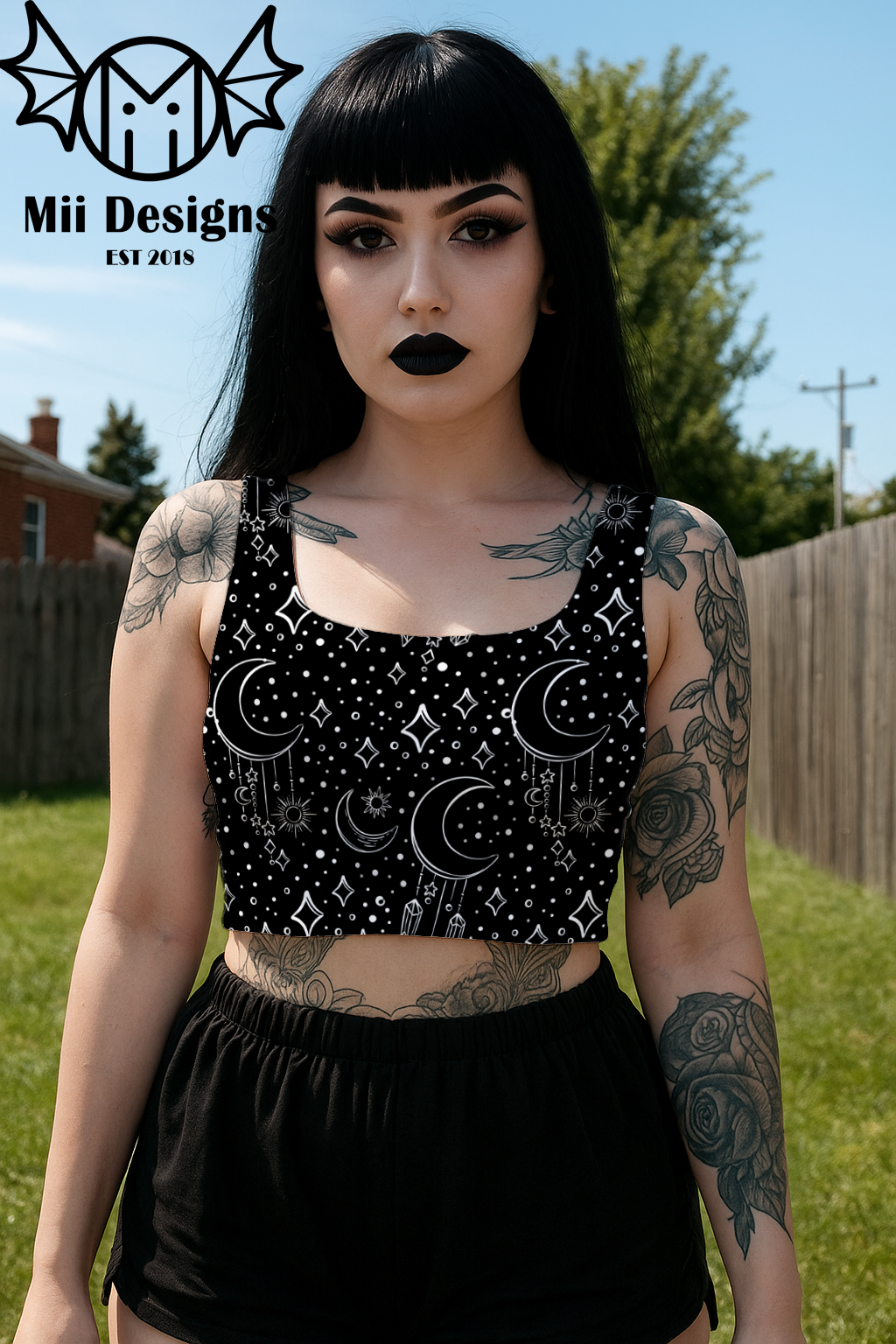 Fitted Crop Tank (Adult) - Market Night