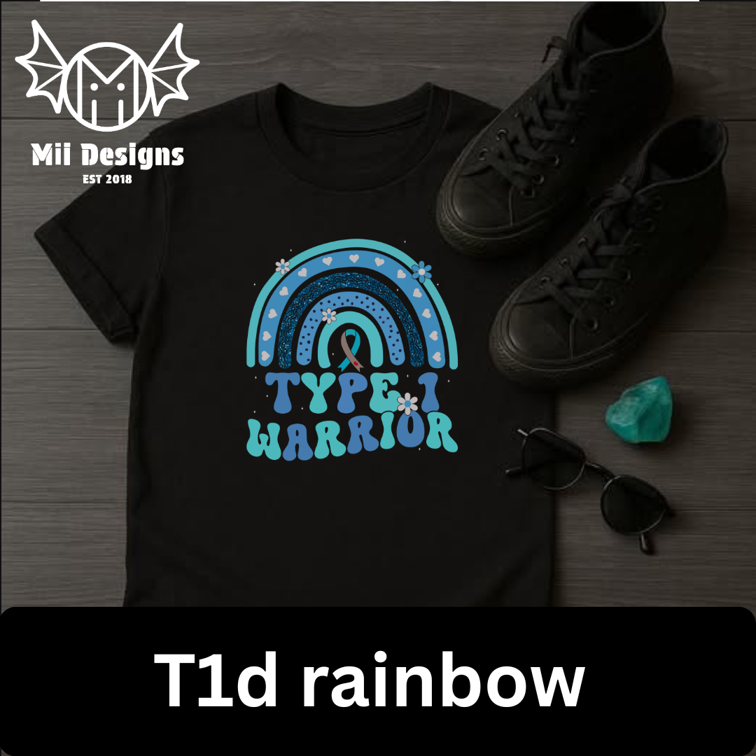T1d Rainbow Tshirt (adult)